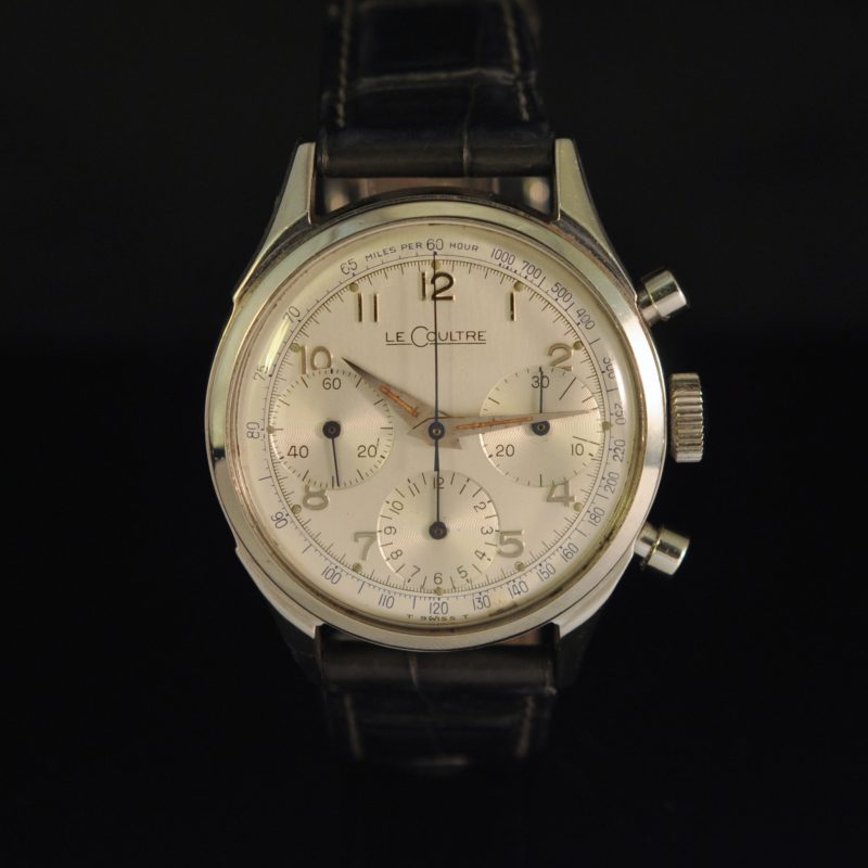 Lecoultre chronograph, steel, good condition, circa 1950