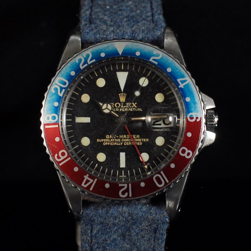 ROLEX GMT Ref. 1675 GILT UNDERLINE POINTED GUARD