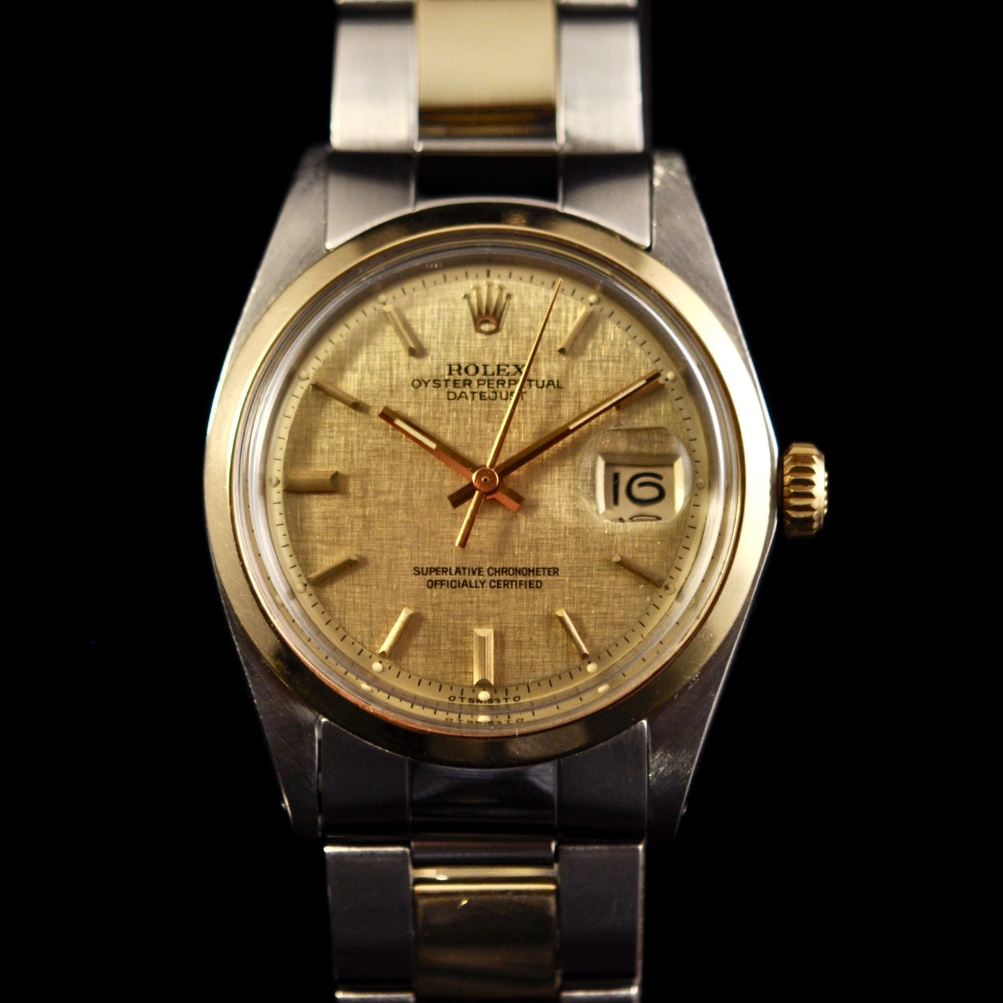 Gold Rolex Oyster Perpetual Datejust Chronometer Ref. 1600 vintage