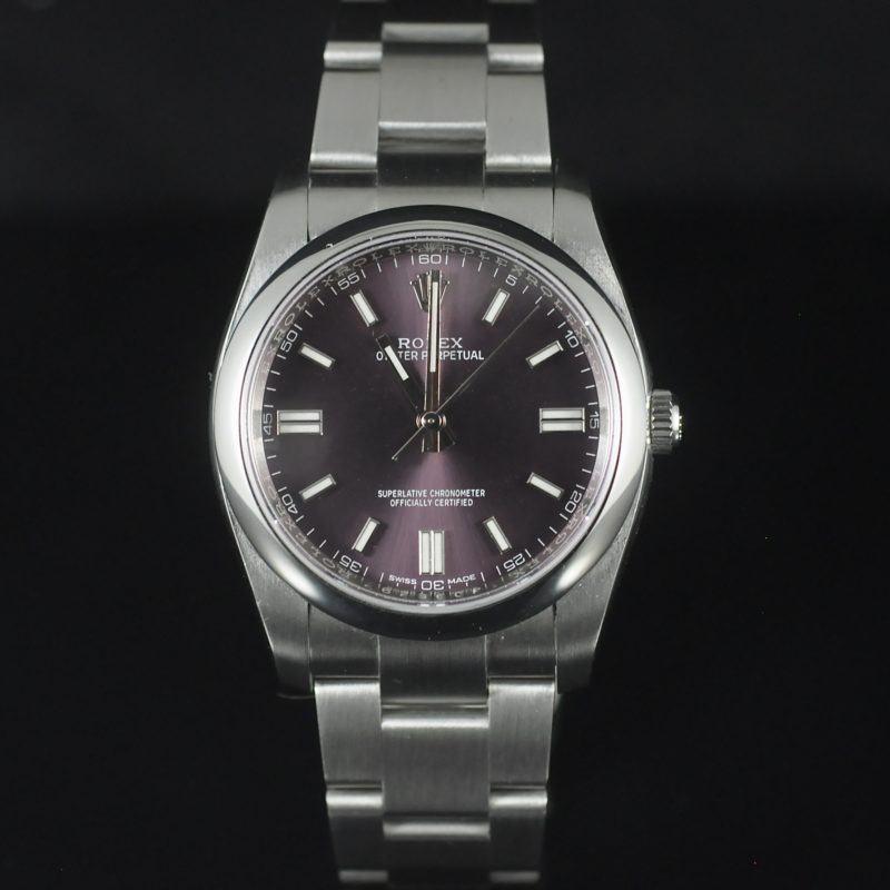 ROLEX OYSTER PERPETUAL “RED GRAPE” REF 116000 BOX AND PAPERS