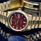 ROLEX DAY-DATE REF. 18038 BURGUNDY STELLA DIAL QABOOS