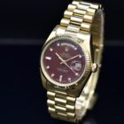 ROLEX DAY-DATE REF. 18038 BURGUNDY STELLA DIAL QABOOS