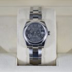 ROLEX DATEJUST REF. 178240 RHODIUM FLORAL DIAL FULL SET