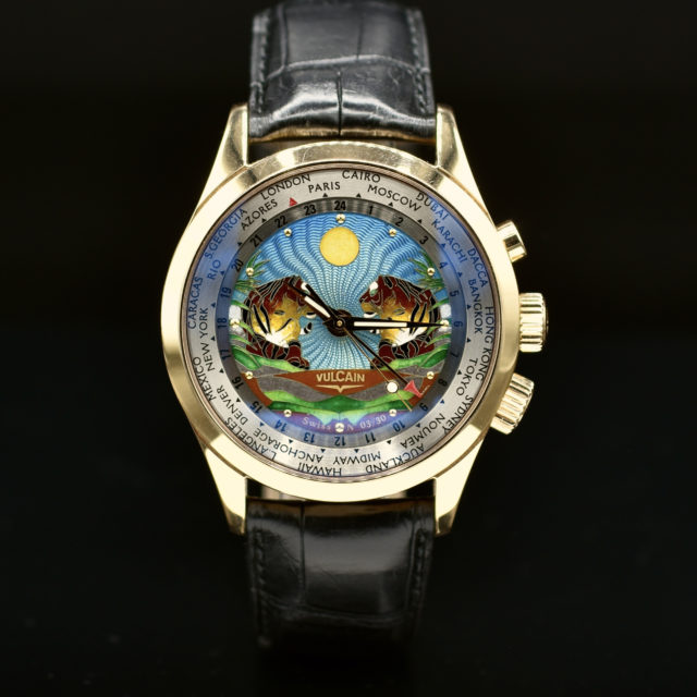 VULCAIN CRICKET AVIATOR GMT CLOISONÉ 