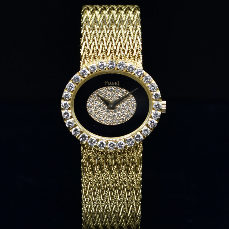 PIAGET LADY’S YELLOW GOLD ONYX AND DIAMONDS