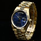 ROLEX DAY-DATE REF. 18238 R SERIES BLUE DIAL WITH BOX
