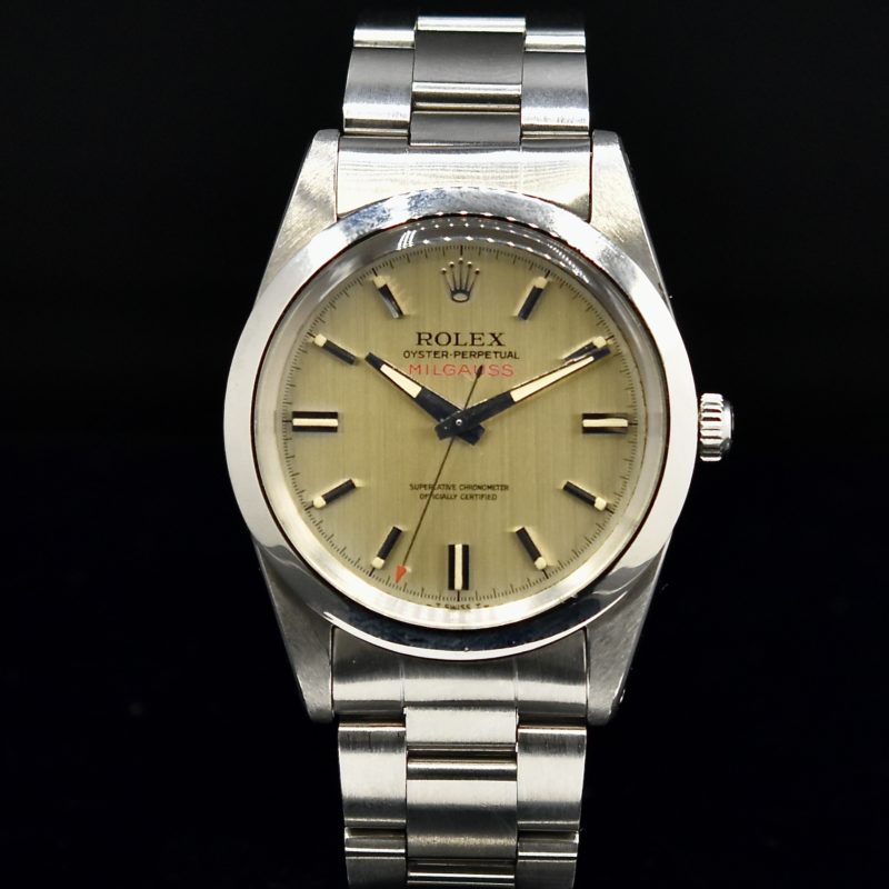 ROLEX MILGAUSS REF. 1019 « CHAMPAGNE » DIAL BOX AND PAPERS