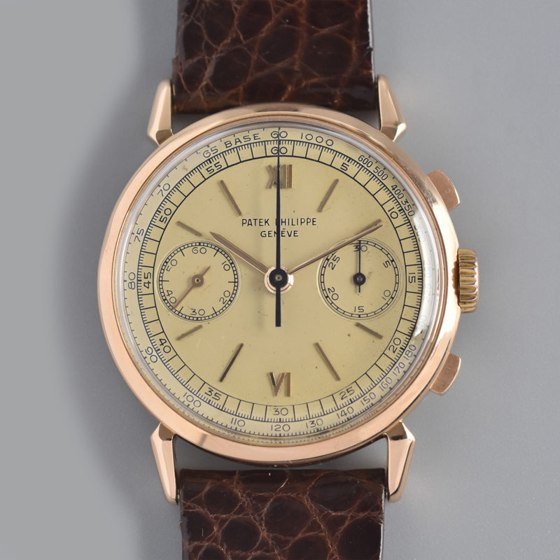 PATEK PHILIPPE CHRONOGRAPH REF. 1579 « SPIDER LUGS » ROSE GOLD FIRST SERIES