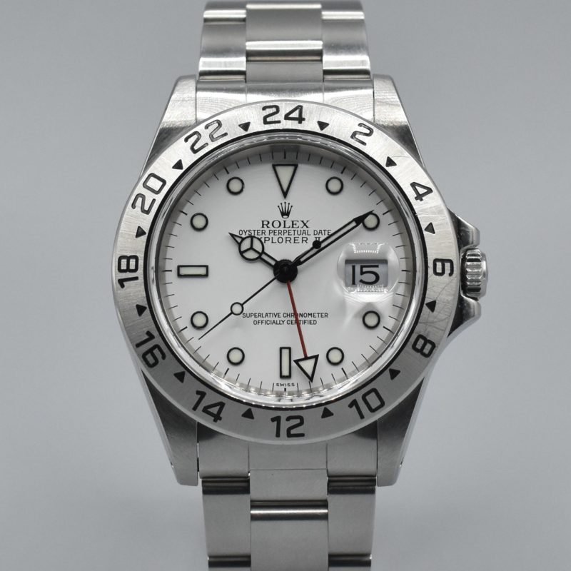 ROLEX EXPLORER II “POLAR” REF. 16570 SWISS ONLY DIAL BOX AND PAPERS