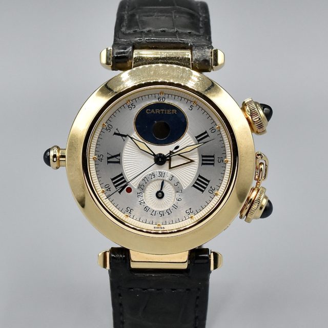 CARTIER PASHA ALARM YELLOW GOLD WITH BOX
