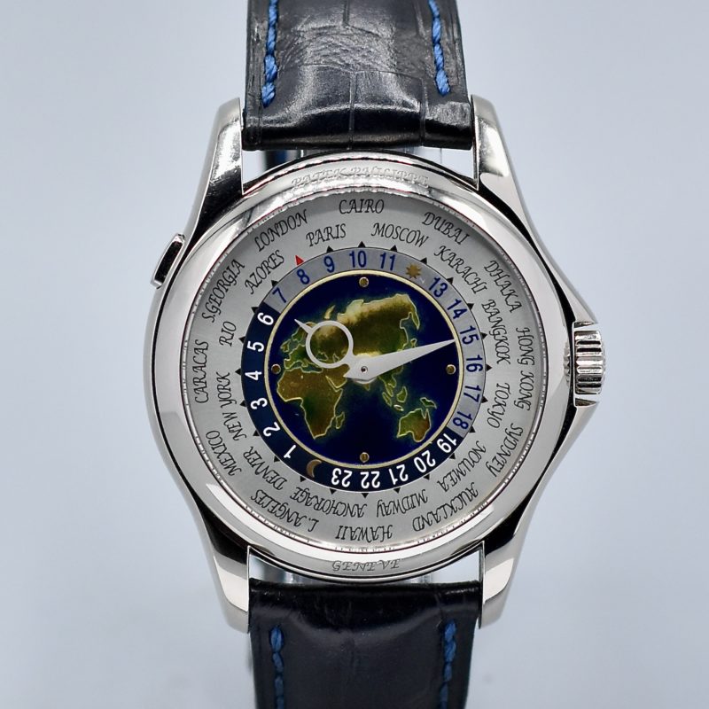 PATEK PHILIPPE WORLD TIME CLOISONEE DIAL REF. 5131G BOX AND PAPERS