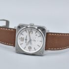 BELL & ROSS BR-S STEEL HERITAGE W BOX AND PAPERS.