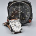 BELL & ROSS BR-S STEEL HERITAGE W BOX AND PAPERS.