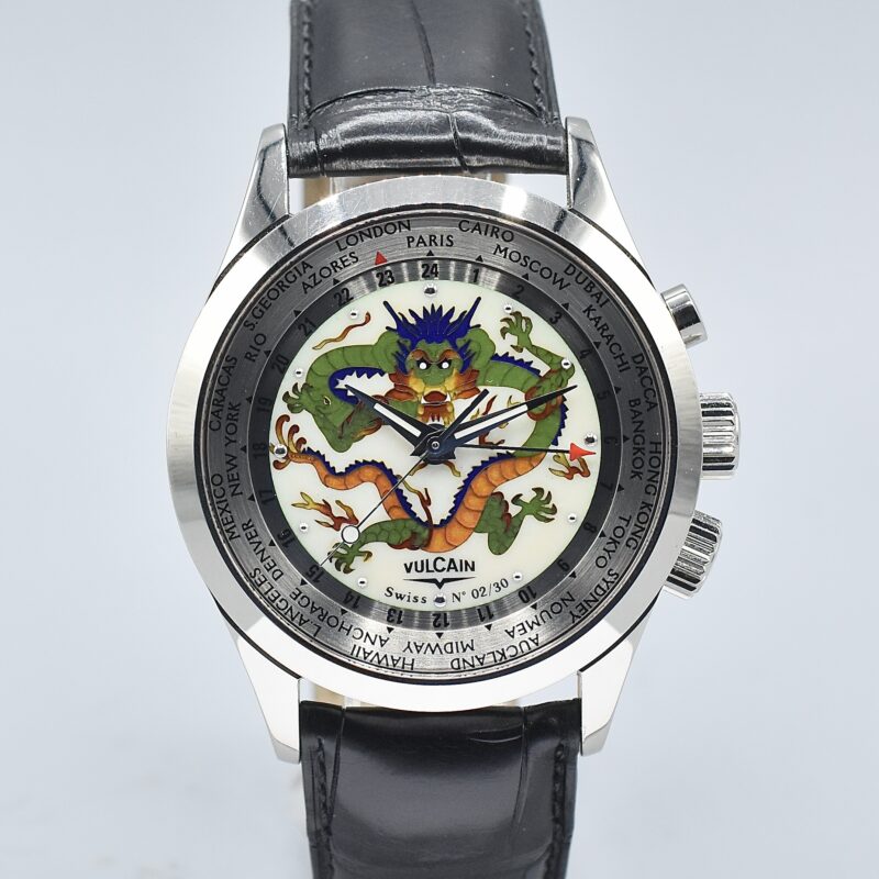 VULCAIN CRICKET AVIATOR GMT CLOISONÉ « THE DRAGON » LIMITED EDITION