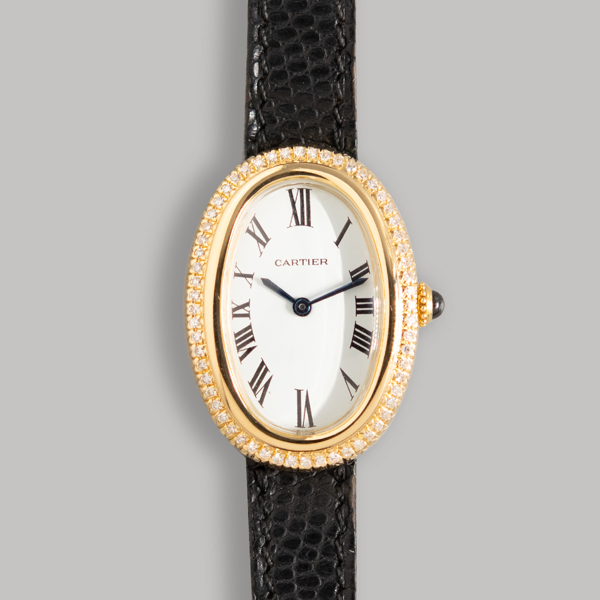 CARTIER BAIGNOIRE YELLOW GOLD WITH DIAMONDS SET BEZEL