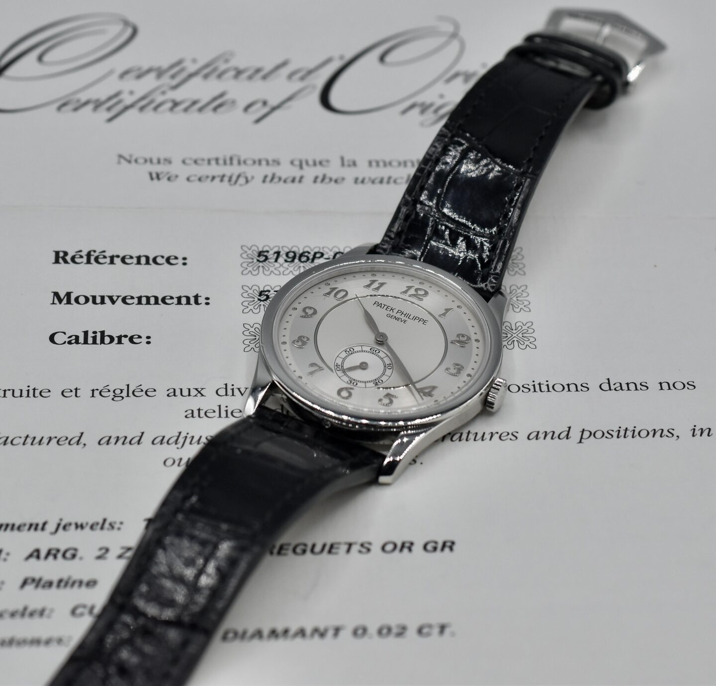 PATEK PHILIPPE CALATRAVA REF. 5196 PLATINUM BOX AND PAPERS Romain Rea