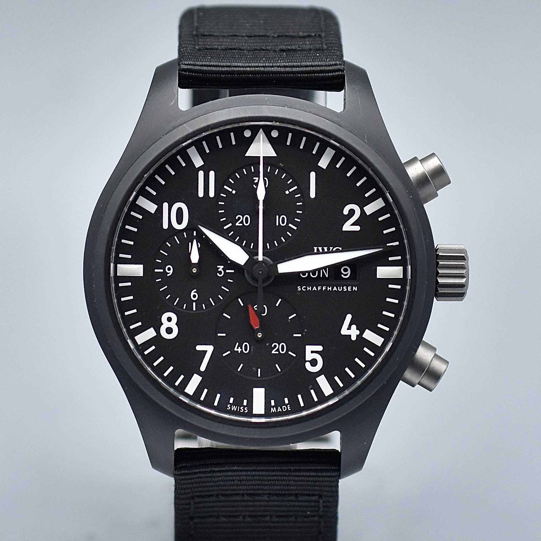 IWC PILOT CHRONOGRAPH TOP GUN REF. IW389101 BOX AND PAPERS