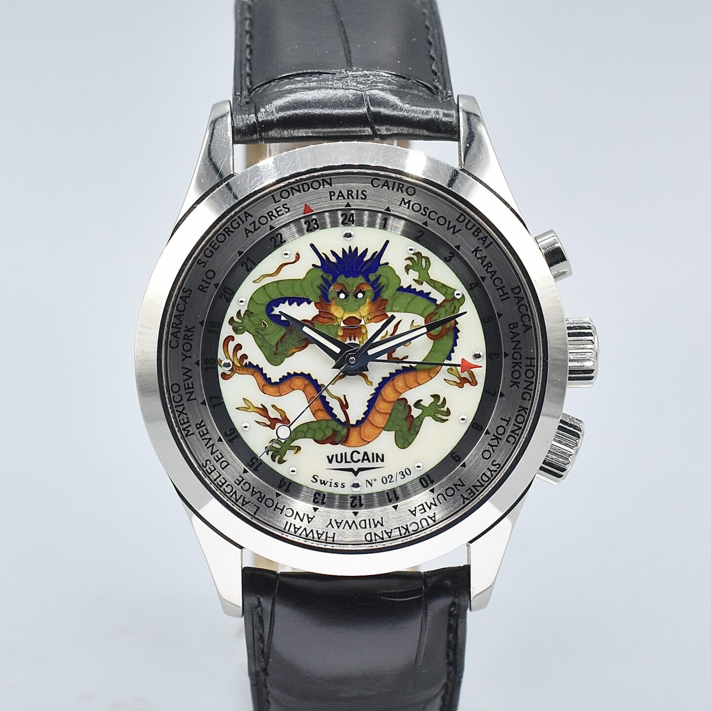 VULCAIN CRICKET AVIATOR GMT CLOISONÉ « THE DRAGON » LIMITED EDITION