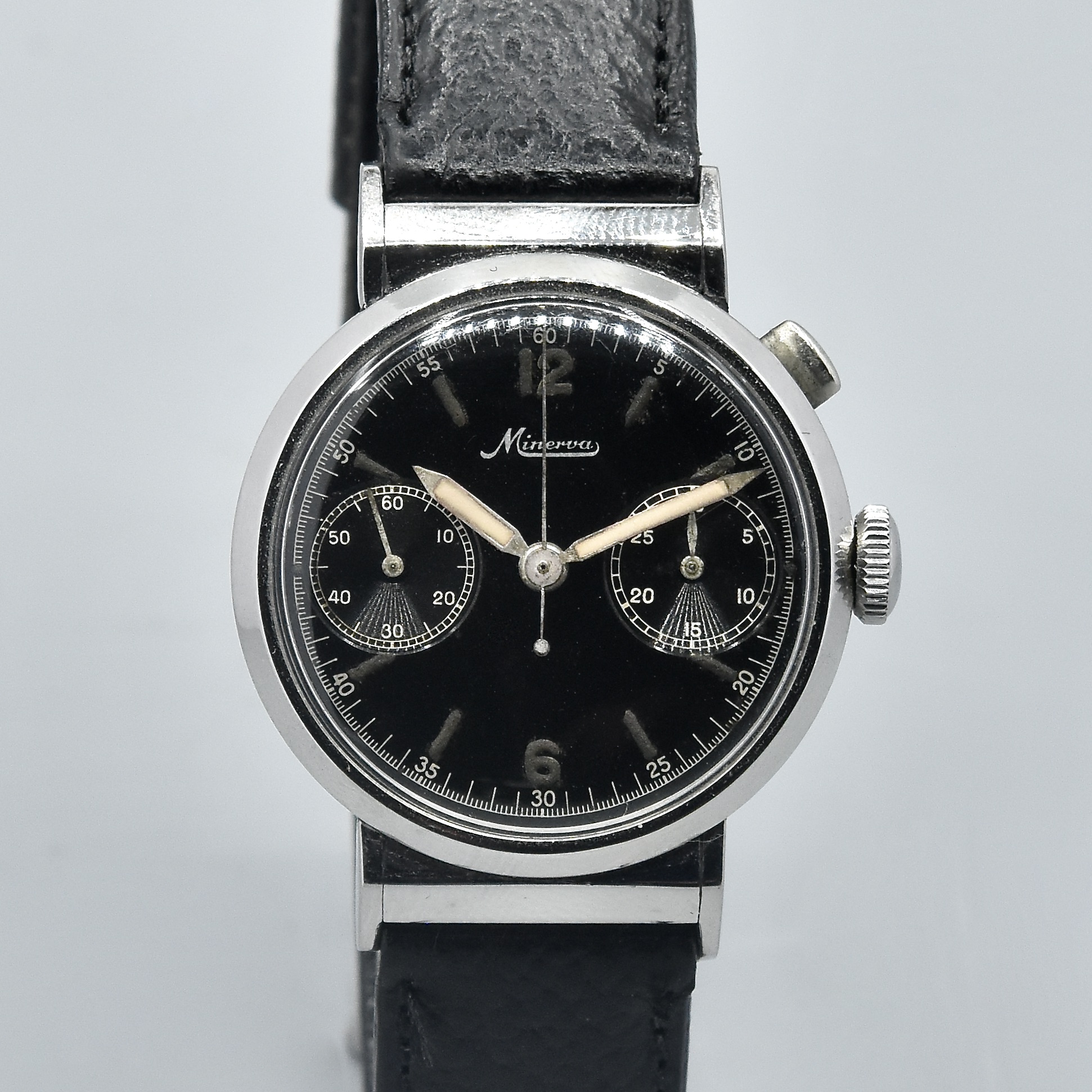 MINERVA CHRONOGRAPH MONO-PUSHER STAINLESS STEEL
